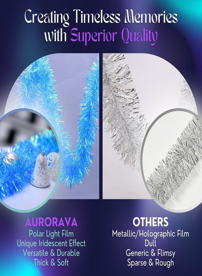 Aurorava Tinsel Garland Christmas Ornaments - Premium Polar Light Film Garlands for Decoration - Multiple Colors Reflective Christmas Party Decor - Image 3